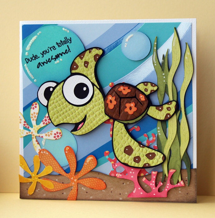 Little Squirt Sea Turtle Thank You Card