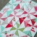 Modern Baby Girl Quilt - Vintage Modern Quilt - Baby Quilt in Red, Pink, Aqua, Green, and Grey - One of a Kind - Ready to Ship