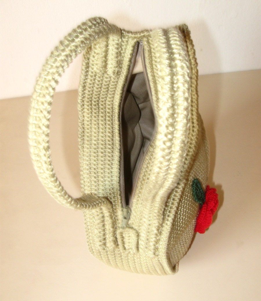 Crochet Teardrop Handbag Olive Summer Purse Paisley Bag Unique Flower Purse Trendy Women's Bag - CB0016 - Aimarro