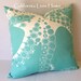 COASTAL OCTOPUS Pillow Cover / 20x20 / Outdoor Fabric / Turquoise / Decorative Pillow / Accent Pillow