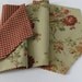 Reversible Table Runner Olive Green Red French Flowers