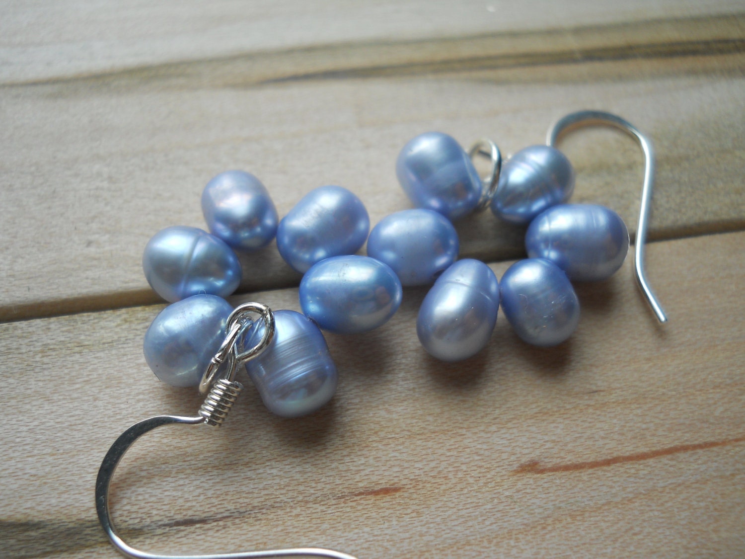 Robin's Egg Blue Freshwater Pearl Earrings, pearls, cluster,spring, Easter