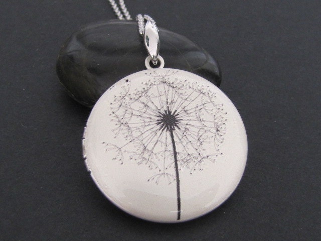 Dandelion - Silver plated photo Locket