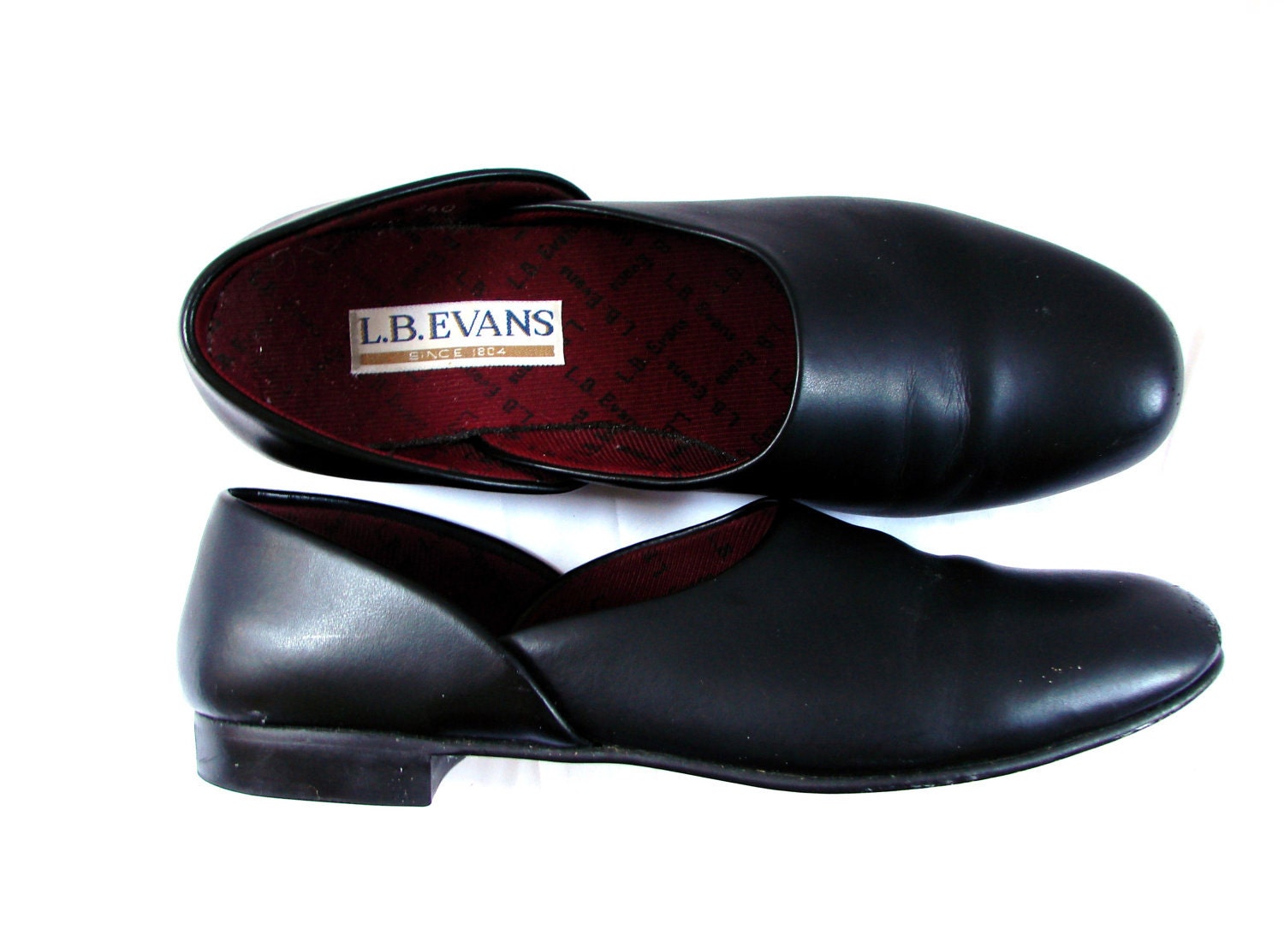 mens slippers / vintage 90s Retro Mens Black Slippers