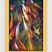 Zen Koi Pond Colorful Orange Gold Fish 8x12 Fine Art "Dark Star" Photograph