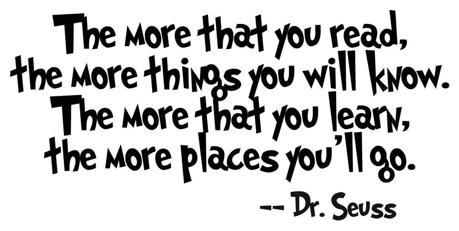 Dr. Seuss The More that You Read  Large Vinyl Wall Decal 36 by 18
