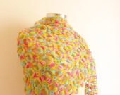 CROCHET Rainbow Shawl Multicolor   wedding,bride, gift