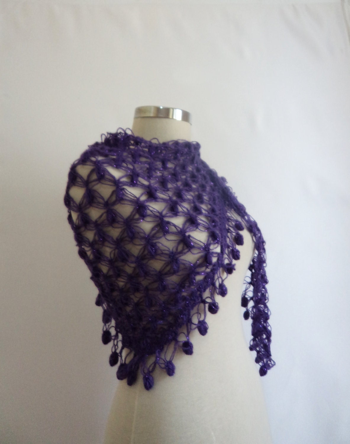 Purple Shawl Scarf bolero stole cowl warm neckalce handmade crcohet knitting new,gift,collar,cowl,wrap,warm