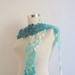 Blue Wool Scarf Shawl Wrap Floral Necklace BLUE GIFT gifts  romance,scarflette,necklace,necktie,handmade,crochet,collar,cowl,stole,white