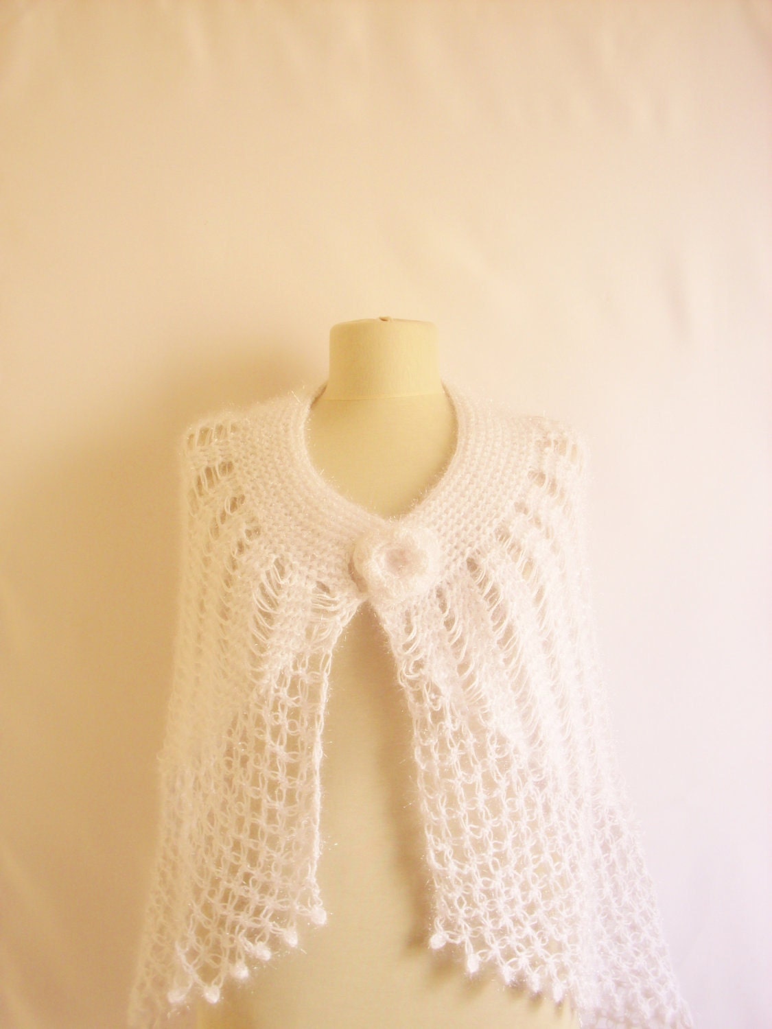 SHAWL SCARVES Wedding Bride Stole handmade shrug bolero shawl gift idea shiny rope bridesmaid scarf necklace wrap warm poncho