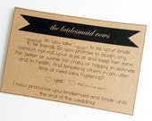 The Bridesmaid Vows - Funny Cute Brown Kraft Paper Bridesmaid Card - Choose Style