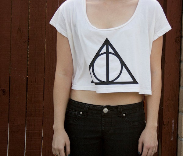 Deathly Hallows Crop Top in Cream