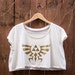 Hyrule Crest/Triforce from Legend of Zelda - Loose Crop Tee in Cream - One Size - Made to Order