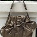 Bronze Metallic Leather Hobo Shoulderbag Handbag