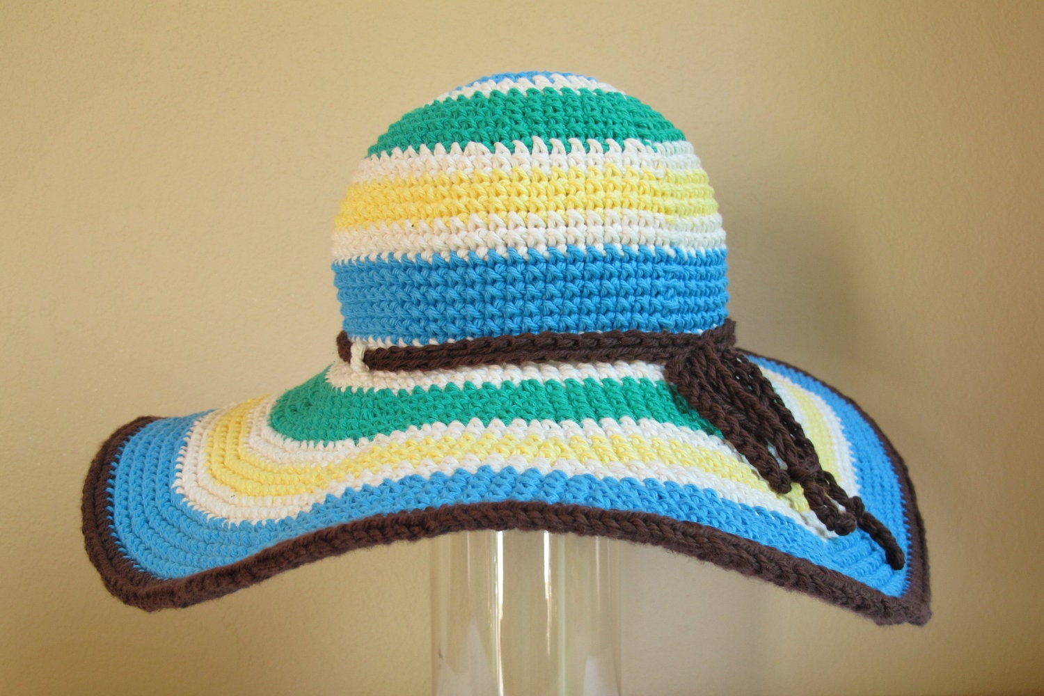 CROCHET PATTERN - Poolside - a wide brimmed summer hat in 3 sizes (Adult small, medium, large) - Instant PDF Download