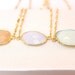 22k Gold Vermeil Bezel Set Chalcedony Stackable Gemstone Necklace - Bridal Gift - Gift for Her