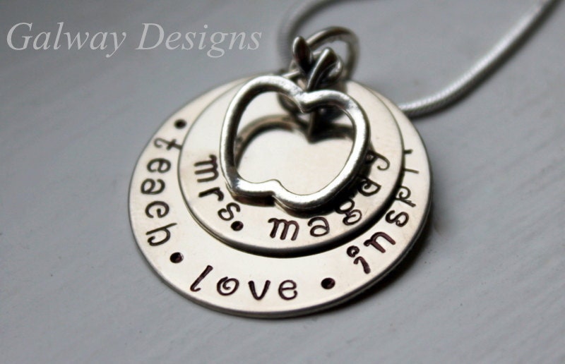 Hand Stamped Teacher's Pendant