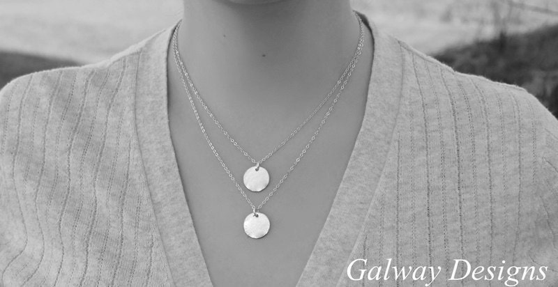 2 Disc Layered Hand Stamped Necklace