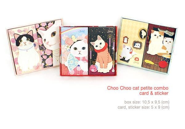Jetoy Choo Choo Cat Petite combo Card & Sticker Set (Wonderland)