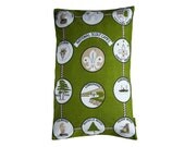National Scout Camps Vintage Tea Towel Cushion Upcycled Pillow Olive Green