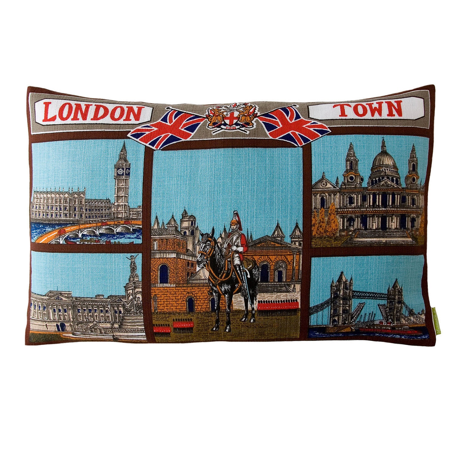 London Town Upcycled Vintage 1970s Cushion