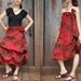 Floral printed red tone soft and light cotton unique design skirt ,maxi dress,sundress,strapless dress