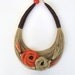 Natural and Orange Fiber Statement Necklace