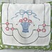 Soft Spring Green Print Pillow with Vintage Linen Flap