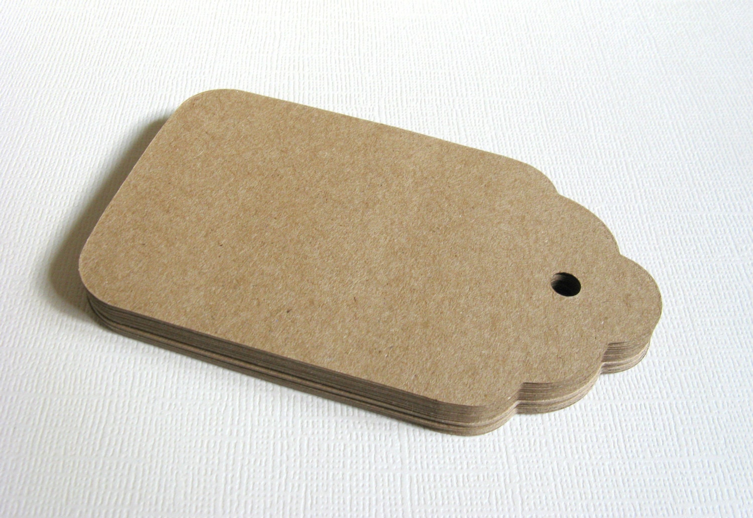 30 Large Kraft Tags, Gift Tags, Party Favor Tags, Scalloped
