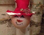 Small Snowman or Mrs. Snowman Ornament or Package Embellishment