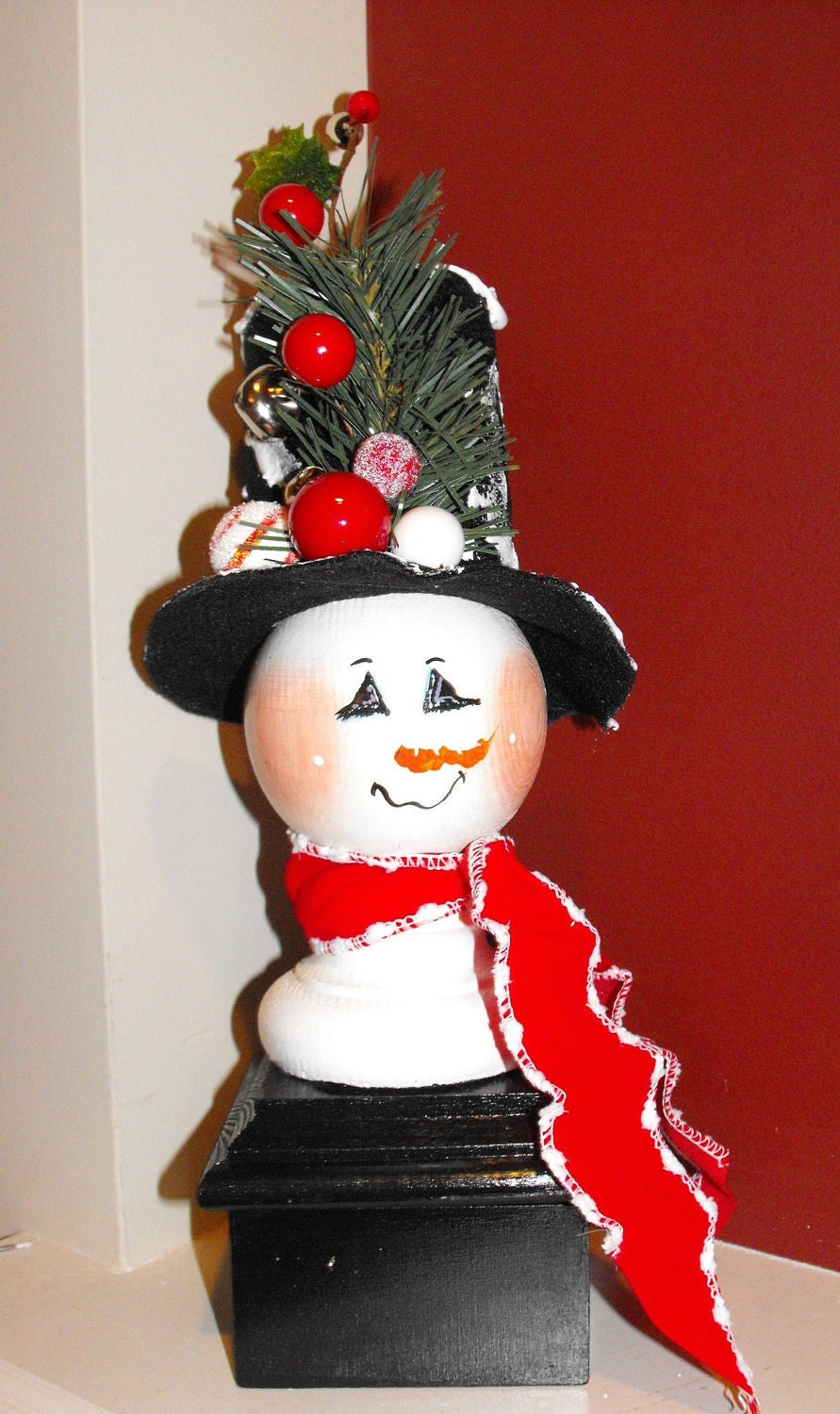 Newel Post Snowman