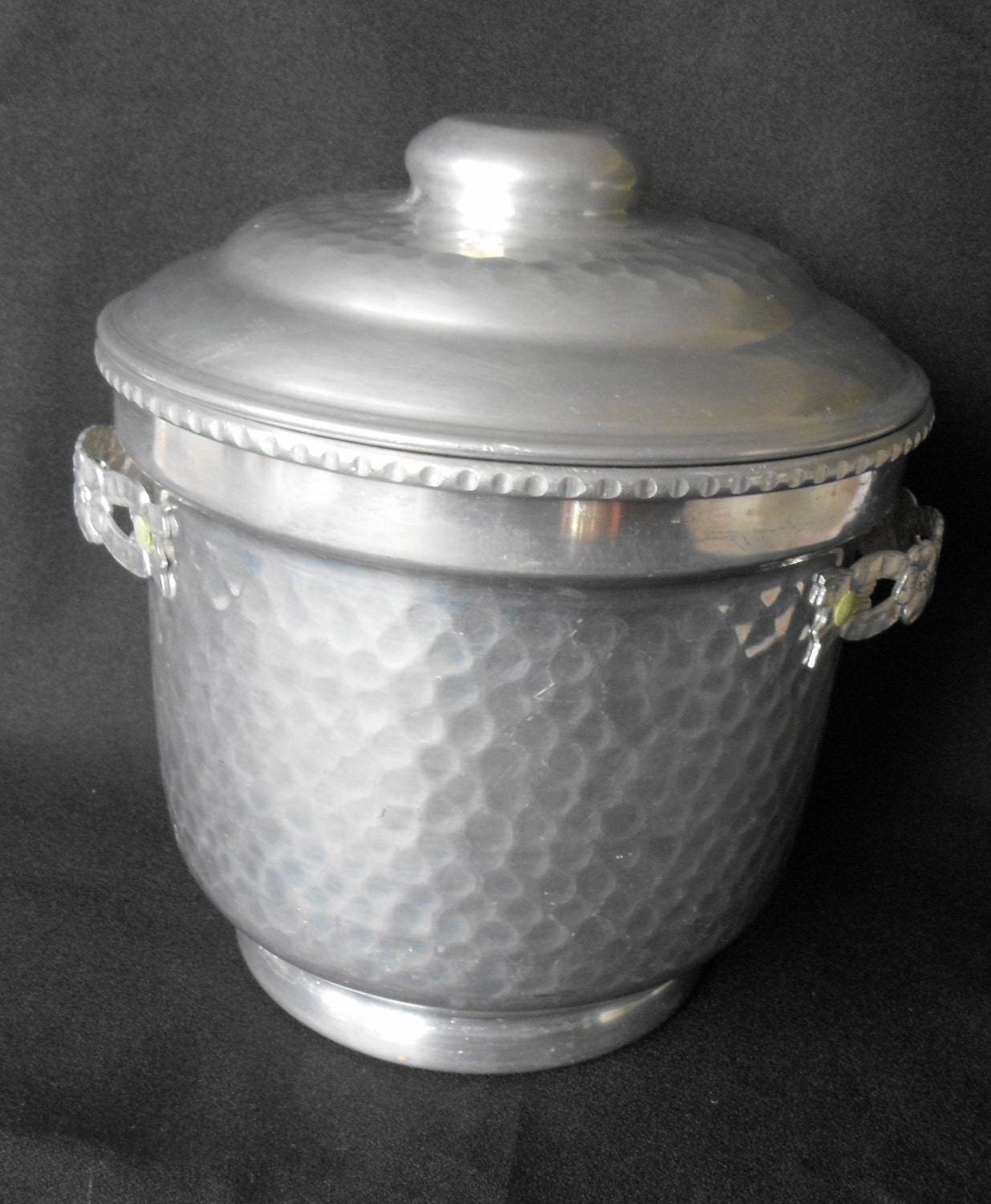 VINTAGE Hammered Aluminum With Dogwood Floral Design Handles