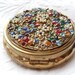VINTAGE Jewel Encrusted Compact With Rhinestones And Beads