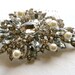 Crystal & pearl wedding hair comb. Bridal floral pearl comb. Wedding jewelry. Bridal hair piece