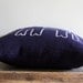 Indigo & white elephant handprinted organic hemp pillow cover 20x20
