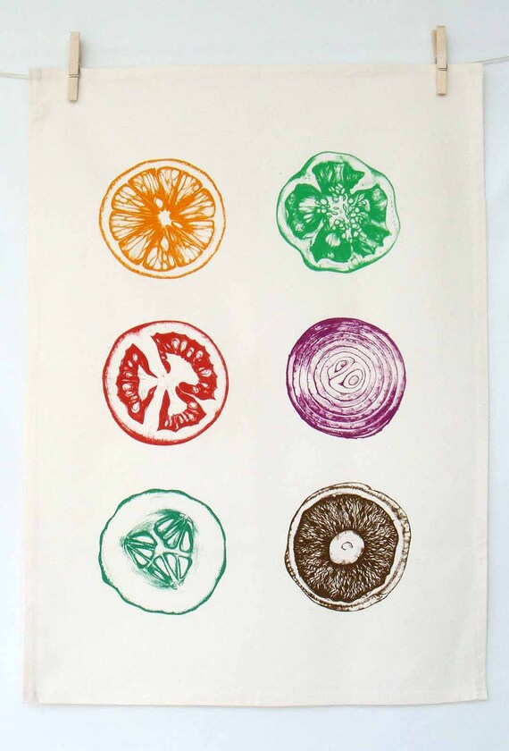 Hand Printed Tea Towel