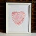 8x10 - pink heart watercolor giclee print
