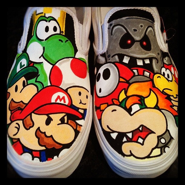 Paper Mario Custom Vans 9UK 10US MENS