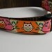 Owl Dog Collar- Cute Hoot 1" Wide Pink & Orange