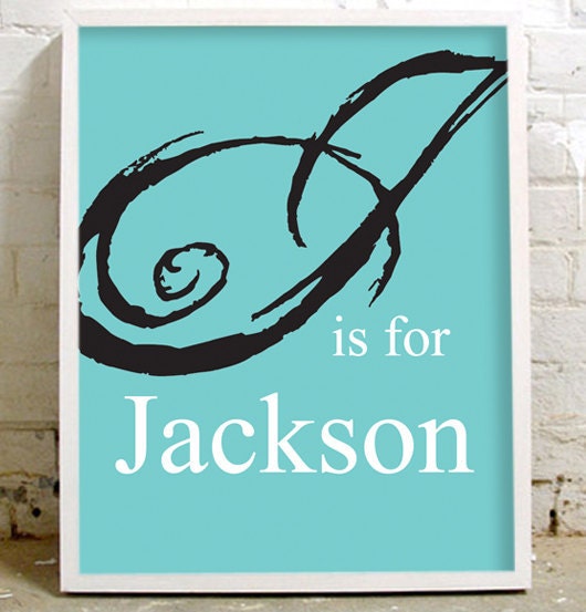 Baby name - B is for baby name - 11x14 print
