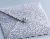 Venus Ivory Flock Wedding Invitation