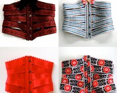 Custom Ribbon Corset Cincher / Satin Brocade Cotton Linen / Any Color, Any Size