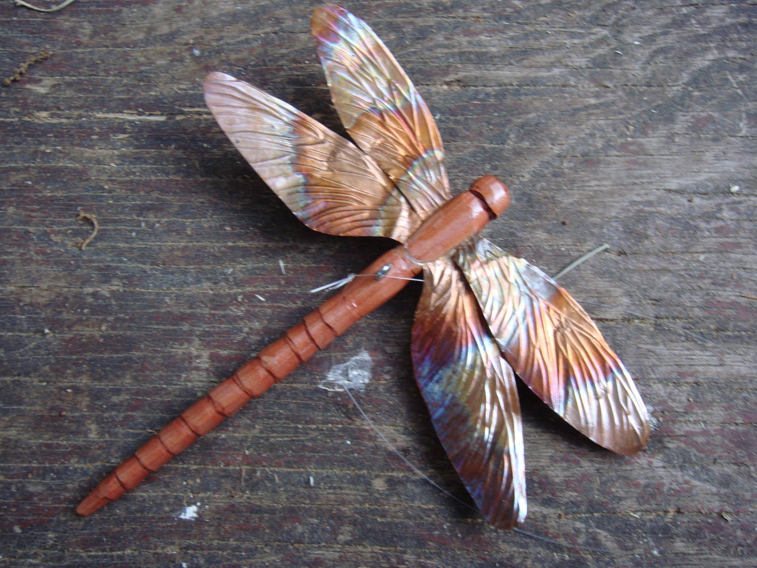 Carved Cedar Wood And Copper Dragonfly By ADragonflysFancy On Etsy