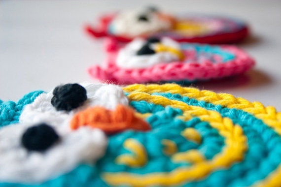 Instant Download - PDF Crochet Pattern - Colorful Owls (2 sizes, 2 style) - Text instructions and SYMBOL CHART instructions