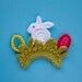 Instant Download - PDF Crochet Pattern - Easter Rabbit Applique - Text instructions and SYMBOL CHART instructions