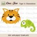 Instant Download - Fabric APPLIQUE TEMPLATE Only PDF - Tiger & Chameleon - Permission to Sell Finished Items