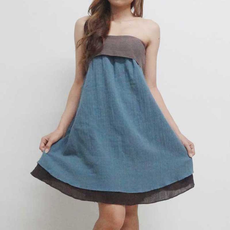 Lovely Ribbon Dress Steel Blue