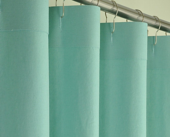 Aqua Linen Shower Curtain - 72 x 78 LONG