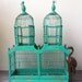 Vintage Wood and Wire Twin Spire Birdcage Bird Cage