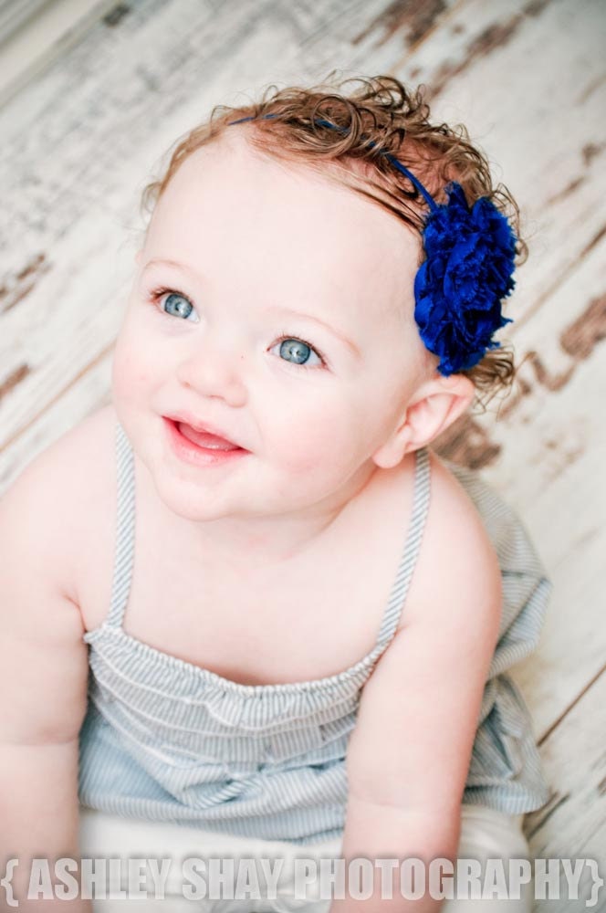 New - Single Cobalt Blue Shabby Chic Flower on a Cobalt Skinny Headband -4th of July/Memorial Day, Birthdays, Spring
